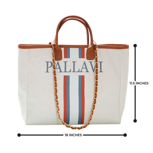 Black & White Strap Personalised Luna Handbag - Uncommongifts.in